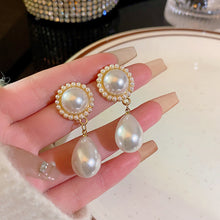 Load image into Gallery viewer, 2024 New Trend Pearl Shiny Long Earring For Women Fashion Korean S925 Silver Needle Stud Sarrings Bridal Wedding Party Jewelry