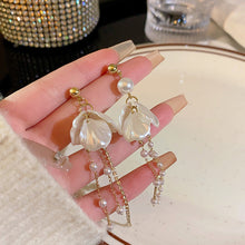 Load image into Gallery viewer, 2024 New Trend Pearl Shiny Long Earring For Women Fashion Korean S925 Silver Needle Stud Sarrings Bridal Wedding Party Jewelry