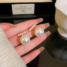 Load image into Gallery viewer, 2024 New Trend Pearl Shiny Long Earring For Women Fashion Korean S925 Silver Needle Stud Sarrings Bridal Wedding Party Jewelry
