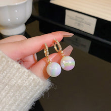 Load image into Gallery viewer, 2024 New Trend Pearl Shiny Long Earring For Women Fashion Korean S925 Silver Needle Stud Sarrings Bridal Wedding Party Jewelry