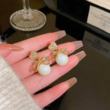 Load image into Gallery viewer, 2024 New Trend Pearl Shiny Long Earring For Women Fashion Korean S925 Silver Needle Stud Sarrings Bridal Wedding Party Jewelry
