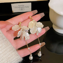 Load image into Gallery viewer, 2024 New Trend Pearl Shiny Long Earring For Women Fashion Korean S925 Silver Needle Stud Sarrings Bridal Wedding Party Jewelry