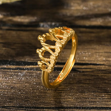 Load image into Gallery viewer, Alloy Golden Rings for Women Aesthetic Butterfly Bow tie Love Crown Plants Gold Plated Wedding Couple Ring Jewelry Vintage Accessories