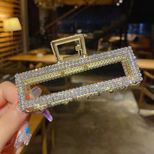 Load image into Gallery viewer, Fashion Gold Large Rhinestone Alloy Hair Clips for Girls Pearl Hair Accessories Geometric Metal Hair Claw Cross Hairclip Headband Hairpin Hair Crab Women