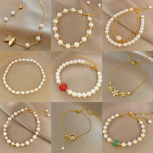 Load image into Gallery viewer, Pearl Chain Bracelet Minimalism Ins Adjustable Bracelets for Summer Fine Jewelry Party Gift Fashion Elegant Alloy Jewelry Accessories for Women