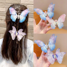 Load image into Gallery viewer, Butterfly Pearl Hair Clip Women Moving Wings Hair Accessories Girls Gradient Color Dreamlike Hairpin Children Lovely Barrettes Kids Styling