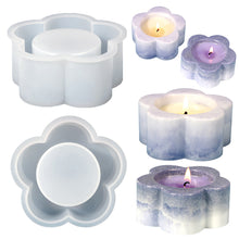 Load image into Gallery viewer, Plum Candlesticks Silicone Molds DIY Cement Tealight Holder Plaster Mould Aromatherapy Candle Mold