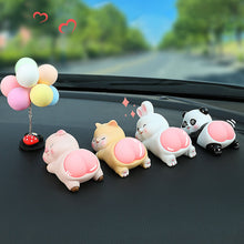 Load image into Gallery viewer, Cute Cartoon Car Ornament Ornaments Doll QQ's Ass Toys Panda Cat Rabbit Pig Decoration Gifts Car Interior Accessories