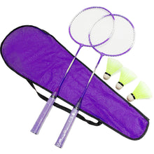 Load image into Gallery viewer, Badminton Racket Set For Beginners Beatable Durable Iron Alloy Training Racket With 3 Nylon Badminton And Racket Bag