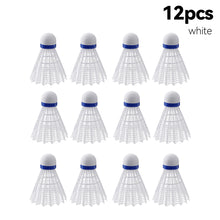 Load image into Gallery viewer, 12PCS Nylon Badminton Cork Ball Head Hollow Ball Skirt Durable Windproof Recreational Training Special Ball
