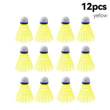 Load image into Gallery viewer, 12PCS Nylon Badminton Cork Ball Head Hollow Ball Skirt Durable Windproof Recreational Training Special Ball