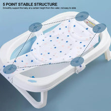 Load image into Gallery viewer, 5 Buckles Adjustable Baby Bath Cushion Bed Newborn Bathtub Net Infant Bath Supporter Mat Anti-Slip Bathing Tub Pillow Nonslip Shower Cradle for 0-2Years