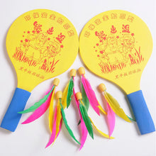Load image into Gallery viewer, Badminton Racket Big-Headed Ball Set Thick Cartoon Three Feather Ball Racket Children Indoor Activities Props