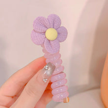 Load image into Gallery viewer, Girls Telephone Wire Line Ponytail Holder Rubber Band Elastic Hair Band DIY Bowknot Braided Phone Cord Straight Hair Tie Hair Rope