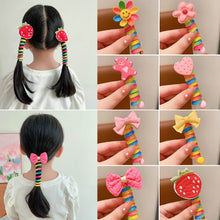 Load image into Gallery viewer, Girls Telephone Wire Line Ponytail Holder Rubber Band Elastic Hair Band DIY Bowknot Braided Phone Cord Straight Hair Tie Hair Rope