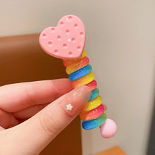 Load image into Gallery viewer, Girls Telephone Wire Line Ponytail Holder Rubber Band Elastic Hair Band DIY Bowknot Braided Phone Cord Straight Hair Tie Hair Rope