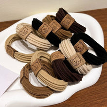 Load image into Gallery viewer, 5PCS Korean Fashion Cute Bear Hair Rope High Elastic Durable Rubber Band Simple Hair Ring Hair Accessories