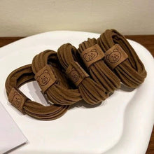 Load image into Gallery viewer, 5PCS Korean Fashion Cute Bear Hair Rope High Elastic Durable Rubber Band Simple Hair Ring Hair Accessories