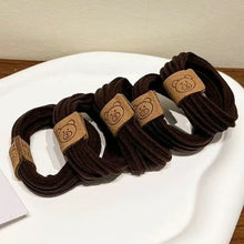 Load image into Gallery viewer, 5PCS Korean Fashion Cute Bear Hair Rope High Elastic Durable Rubber Band Simple Hair Ring Hair Accessories