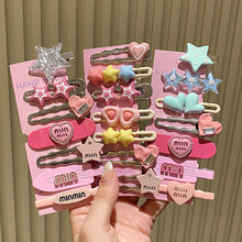Load image into Gallery viewer, 7Pcs/Set Y2k Sweet Cool Dopamine Girl Women's Hairpin Side Hair Clip Set Designer Headwear Bangs Hairpin Headpiece Hair Accessories Hairwear Duckbill Clip