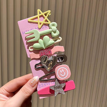 Load image into Gallery viewer, 7Pcs/Set Y2k Sweet Cool Dopamine Girl Women's Hairpin Side Hair Clip Set Designer Headwear Bangs Hairpin Headpiece Hair Accessories Hairwear Duckbill Clip