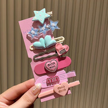 Load image into Gallery viewer, 7Pcs/Set Y2k Sweet Cool Dopamine Girl Women's Hairpin Side Hair Clip Set Designer Headwear Bangs Hairpin Headpiece Hair Accessories Hairwear Duckbill Clip