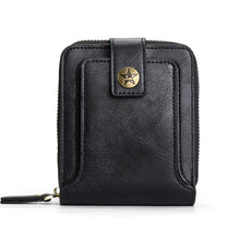 Load image into Gallery viewer, High Capacity Men's Zipper Blocking Leather Wallet Multiple Card Slots Card ID Credit Card Holder Coin Vintage Wallet