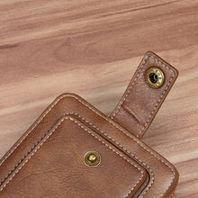 Load image into Gallery viewer, High Capacity Men's Zipper Blocking Leather Wallet Multiple Card Slots Card ID Credit Card Holder Coin Vintage Wallet