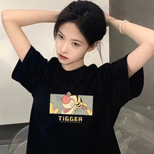 Load image into Gallery viewer, Ice Silk Trend T-shirt Loose Strawberry Bear Print Round Neck Short-sleeved Comfortable Street Clothes T-shirt for Women and Men