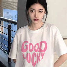 Load image into Gallery viewer, Ice Silk Trend T-shirt Loose Strawberry Bear Print Round Neck Short-sleeved Comfortable Street Clothes T-shirt for Women and Men