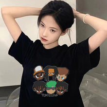 Load image into Gallery viewer, Ice Silk Trend T-shirt Loose Strawberry Bear Print Round Neck Short-sleeved Comfortable Street Clothes T-shirt for Women and Men