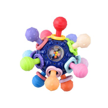 Load image into Gallery viewer, Baby Rotating Rattle Ball Grasping Activity Baby Development Toy Silicone Teether Baby Sensory Toys Montessori Toy