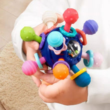 Load image into Gallery viewer, Baby Rotating Rattle Ball Grasping Activity Baby Development Toy Silicone Teether Baby Sensory Toys Montessori Toy