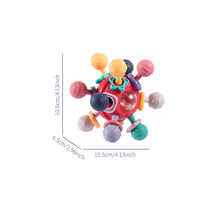 Load image into Gallery viewer, Baby Rotating Rattle Ball Grasping Activity Baby Development Toy Silicone Teether Baby Sensory Toys Montessori Toy