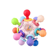 Load image into Gallery viewer, Baby Rotating Rattle Ball Grasping Activity Baby Development Toy Silicone Teether Baby Sensory Toys Montessori Toy