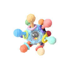 Load image into Gallery viewer, Baby Rotating Rattle Ball Grasping Activity Baby Development Toy Silicone Teether Baby Sensory Toys Montessori Toy