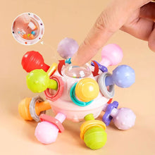 Load image into Gallery viewer, Baby Rotating Rattle Ball Grasping Activity Baby Development Toy Silicone Teether Baby Sensory Toys Montessori Toy