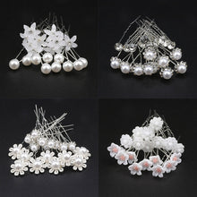 Load image into Gallery viewer, Bride's Pan Hair Fork Pin U-shaped Clip Pearl Hair Fork U-shaped Crystal Hair Clip Princess Woven Headpiece Hair Clip