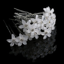 Load image into Gallery viewer, Bride's Pan Hair Fork Pin U-shaped Clip Pearl Hair Fork U-shaped Crystal Hair Clip Princess Woven Headpiece Hair Clip