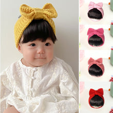 Load image into Gallery viewer, Baby Knitted Hair Band with Yarn Super Baby Hair Band Elastic Baby Headwear Wig Bangs Newborn Protective Fontanelle Hat Headband