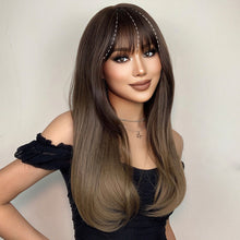 Load image into Gallery viewer, Bangs Wig Piece Lightweight Air Bangs Wig Piece Female Forehead Wig Piece Synthetic Fake Air Bangs Hair Styling Tools