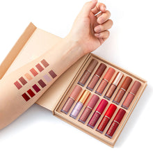Load image into Gallery viewer, 12 Pack Lip Color Lip Glaze Set Matte Pearl Non Staying Cup Lipstick Matte Liquid Lipstick Women Cosmetic Makeup Tools