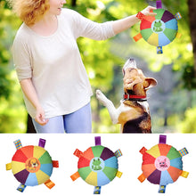 Load image into Gallery viewer, Interactive Flying Disc Dog Toy for Aggressive Chewers Training Decompress Bite Resistant Plush Handle Dog Toys with Bells Pet Supplies