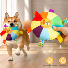 Load image into Gallery viewer, Interactive Flying Disc Dog Toy for Aggressive Chewers Training Decompress Bite Resistant Plush Handle Dog Toys with Bells Pet Supplies