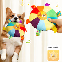 Load image into Gallery viewer, Interactive Flying Disc Dog Toy for Aggressive Chewers Training Decompress Bite Resistant Plush Handle Dog Toys with Bells Pet Supplies