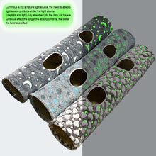 Load image into Gallery viewer, Cat Channel Soft Foldable Moon Star Kitten Luminous Tunnel Pet Collapsible Hideout Tunnel Tube with Plush Ball for Small Animals