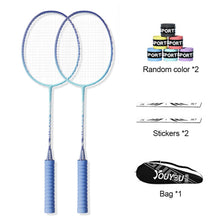 Load image into Gallery viewer, Iron Alloy Badminton Racket Set Ultralight Durable Adult Racket Match Training Supplies With Hand Glue+Racket Head Sticker+Bag