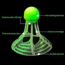 Load image into Gallery viewer, 1PC Night Luminous Windproof Badminton Ball With LED Light Outdoor Nylon Plastic Ball For Badminton Training
