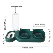 Load image into Gallery viewer, Cat Bowl Double Bowl Drinking Raised Stand Dish Bowls For Cats Automatic Food & Water Dispenser 3-in-1 Pet Supplies