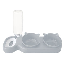 Load image into Gallery viewer, Cat Bowl Double Bowl Drinking Raised Stand Dish Bowls For Cats Automatic Food & Water Dispenser 3-in-1 Pet Supplies